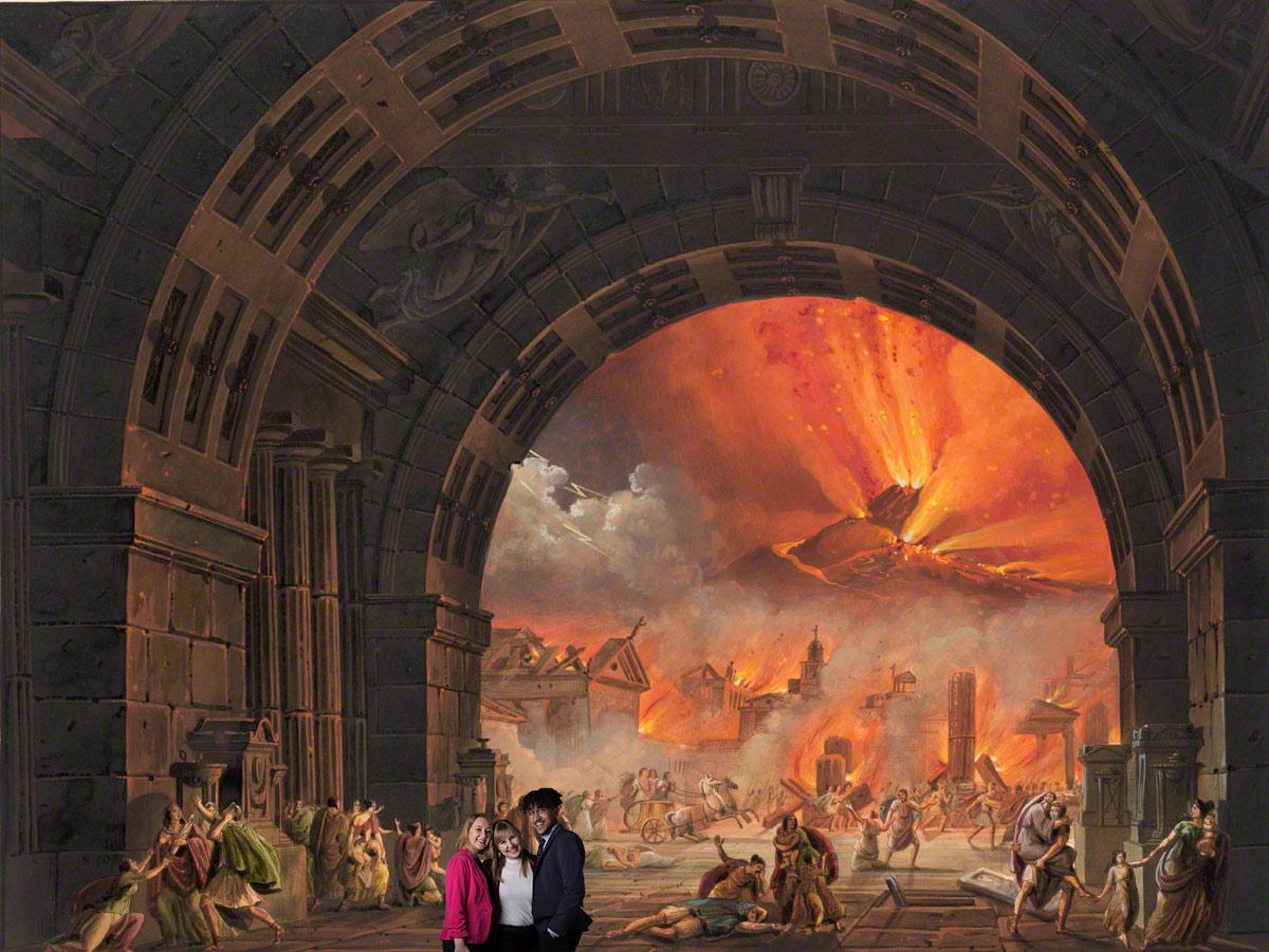 TimeForOhio's tweet photo. @ForwardOhioU Posing while the city of Pompeii burns. So cruel smh😔 https://t.co/41zKAUMwoG