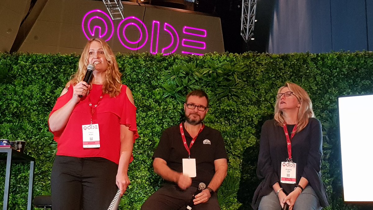 DrAnneline's tweet image. @qode_ the #CEO mindset with @fleurbrown And Wayne Gerard (co-founder and CEO, Redeye) and Angela Clark (CEO, Been It) #qodebrisbane #QODE
