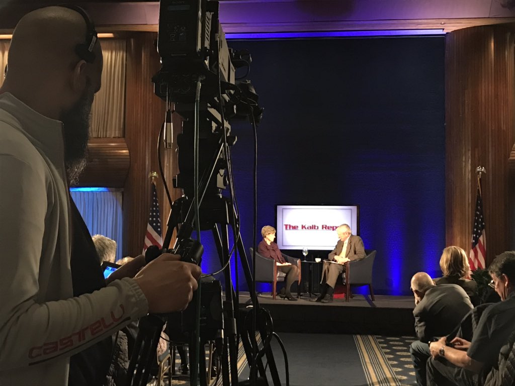 LindsayMaude's tweet photo. #NPCLive from the back of the historic @PressClubDC ballroom with two broadcast legends - @CokieRoberts and @MarvinKalb - as we celebrate 25 years of the #KalbReport https://t.co/7diDK4OO5I