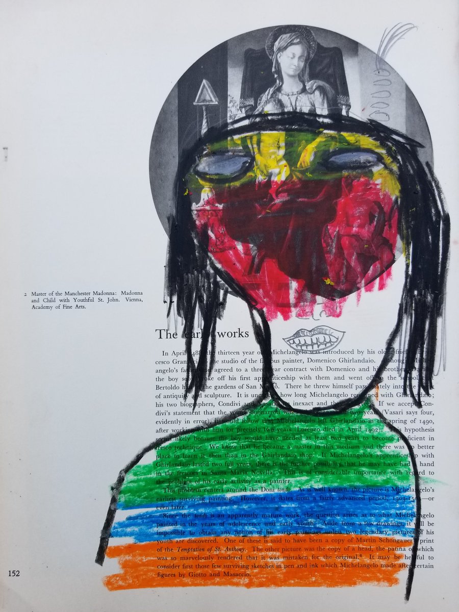 EmilioAMartine1's tweet photo. "Translucid mind " mixed media on vintage history book page. #americanart #americanartist #mixedmedia #contemporaryart #contemporaryartist #neoexpressionism #figurativeart #comefindme #artist #artgallery #expressionism #landscape #worksonpaper #thedrawingcenter #miami https://t.co/K8BBHFnQ6m