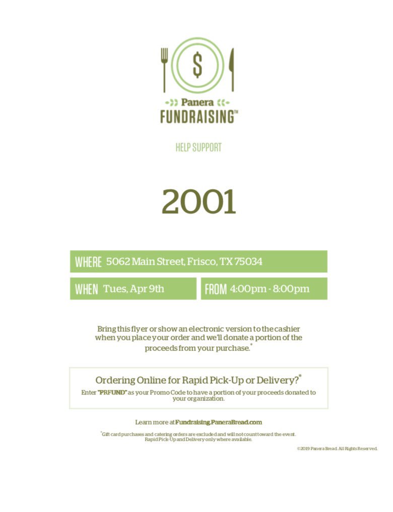 Come support MSD on April 9th at Panera Bread on Main. All you have todo is show the flyer when you order! #curemsd #togetherwecan