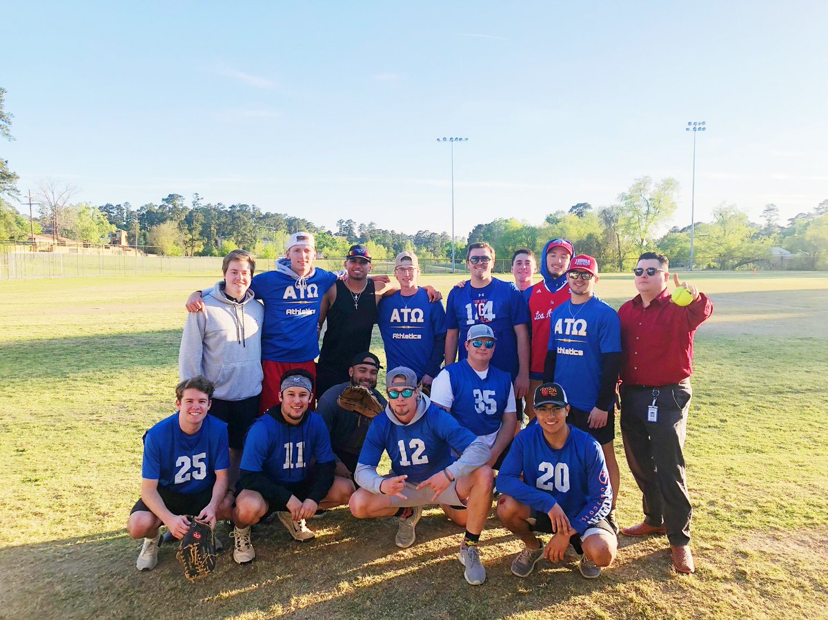 Game 1 in the books. The brothers of Alpha Tau Omega win by mercy rule 17-0! 💯⚾️ #rushato #shsu23