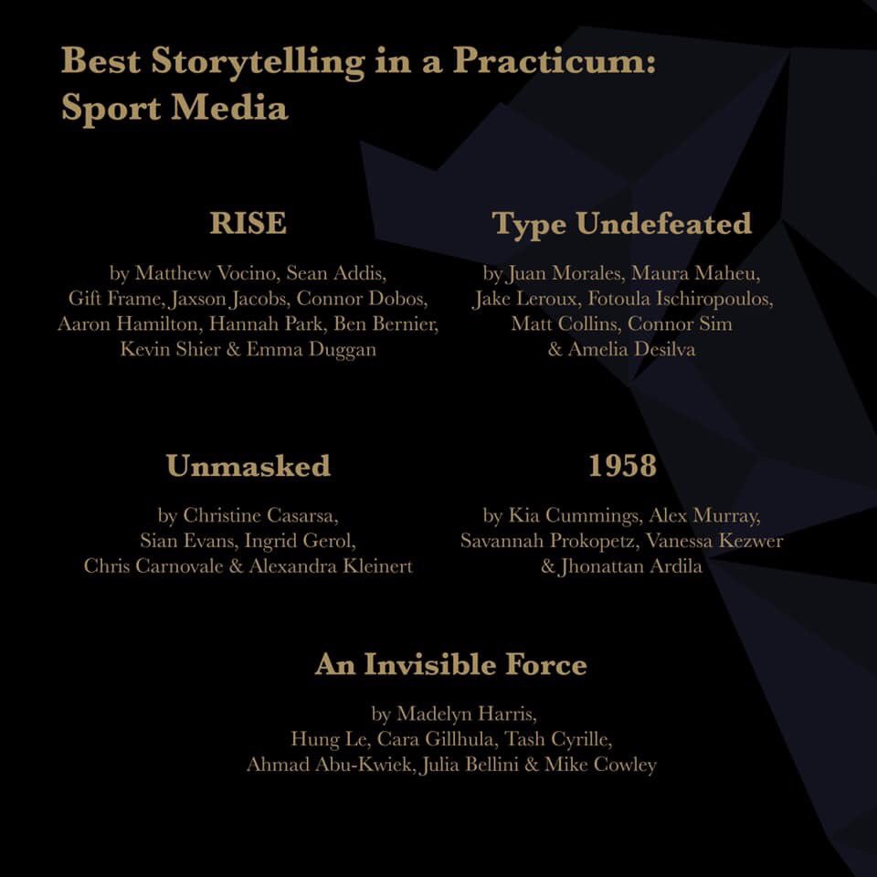 TypeUndefeated's tweet photo. Happy to announce that we have been nominated for a @taraawards for ‘Best Storytelling in a Practicum: Sport Media’ https://t.co/0sv48Vv4jP