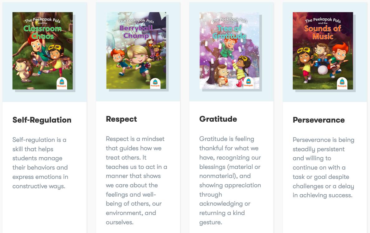 PaulSolarz's tweet photo. A2 - Here are some of the SEL skills my 4th graders focus on when they work with our #KinderPals (courtesy of @Peekapak): 

#learnlap https://t.co/NRD05DCjGE