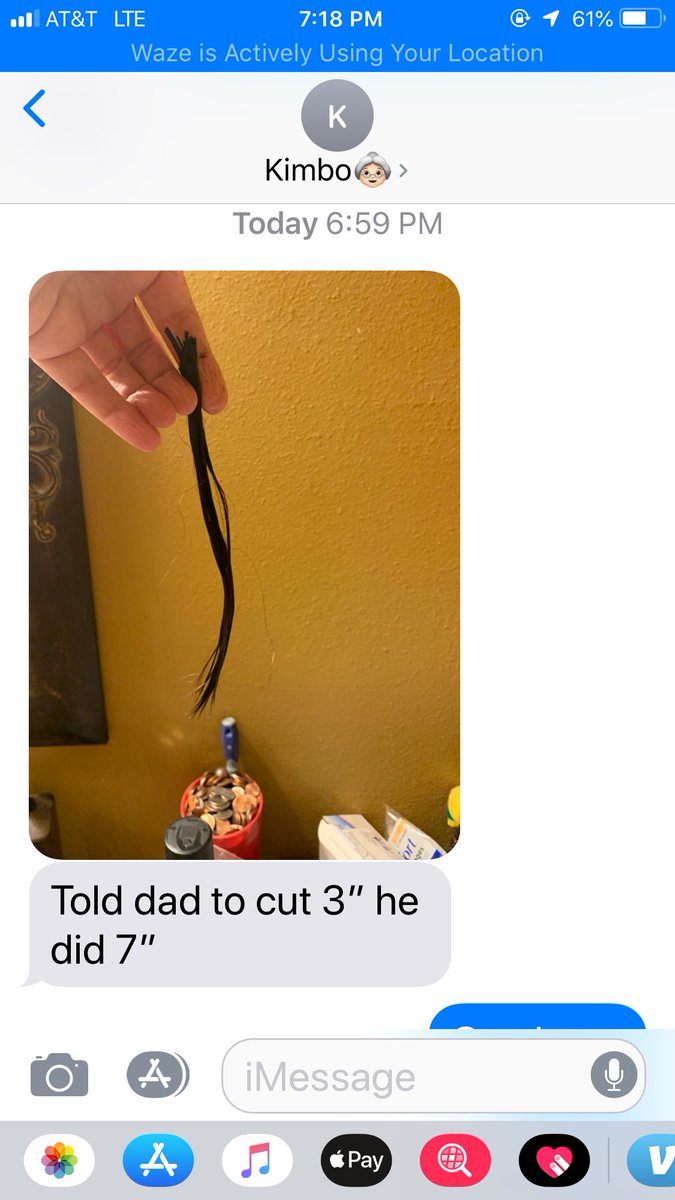 jadielann's tweet photo. Mom asked dad to cut her hair and well.. gonna miss u Micah https://t.co/FPKMwbbt1U