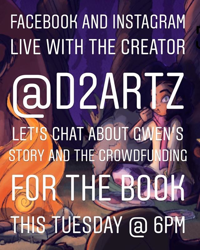D2artz's tweet photo. Next Live for the #gthos Gwen Tells and the House of Shroom Crowdfunding campaign is tomorrow! Tune in to learn more about the Gwen tells’ story and how you can support to bring Gwen to life. Peace #love and stay #creative https://t.co/CKBqBtoHMh https://t.co/fpIoZAmaOX