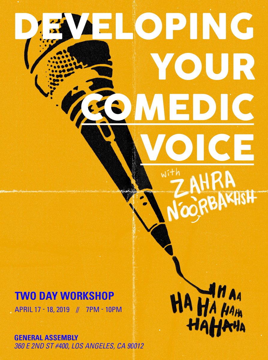 CMILosAngeles's tweet photo. CALLING ALL UP-AND-COMING COMEDIANS: We are so excited for our upcoming two-day comedy workshop led by @ZahraComedy on April 17th and 18th!!! Find more details and sign up here: https://t.co/Do4K1FB70N https://t.co/iNqbTFqPeu