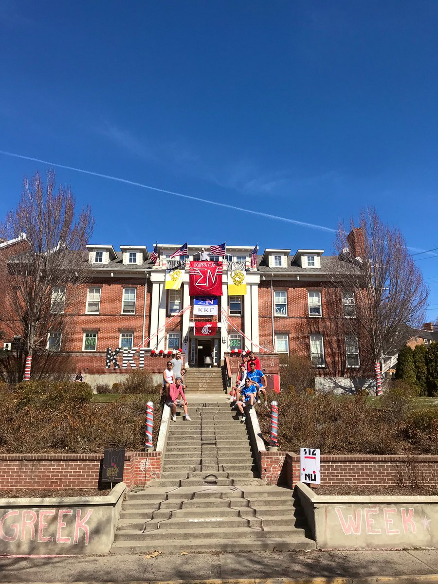 Happy Greek Week!!! House is looking better than ever thanks to the women of <a href="/WSUKKG/">WSU Kappa Kappa Gamma</a> ! @WSUGW19 #teamvanhalen #greekweek2019