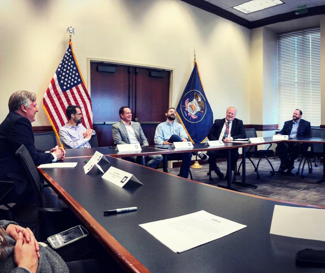 KonnexeNetwork's tweet photo. All sunshine and smiles for our #roundtable in #saltlakecity! CIO of the State of Utah, Mike Hussey, led our discussion on Leveraging Cloud to Accelerate Business While Maintaining No Downtime and No Data Loss. 

#technology #cloud #cio #cto #tech #techexecutives https://t.co/zllp7gx3Ja