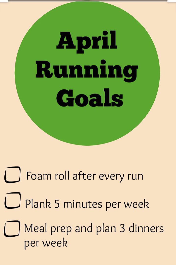 ShortsTrack's tweet image. #April #running #goals #foamroll #run #plank #mealprep