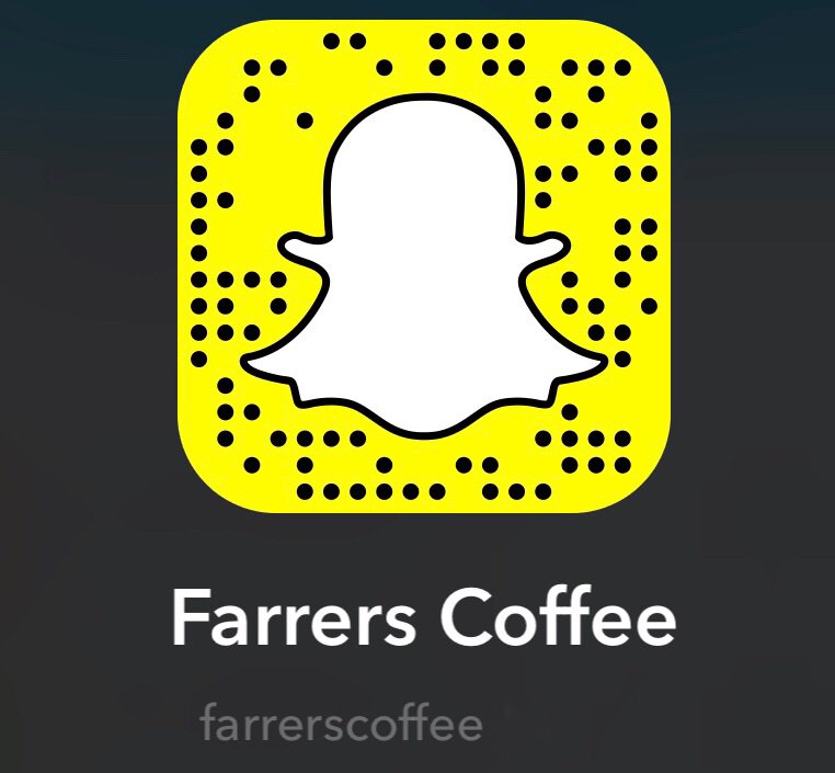 Add your favourite coffee roaster now on our Snapchat. Follow us for updates, news and special offers.... Happy Snapping! 📸 send us your favourite locations of you enjoying a Farrer’s Tea &amp; Coffee 😁