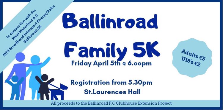 BallinroadFC's tweet photo. Planning has been granted for or Clubhouse Extension 🎉🎉

Alot of work to do to get the project completed but our Family 5K on Friday evening will kickstart fundraising. Please support...help us to keep pushing forward! #waterford #dungarvan https://t.co/0YTIf2BJmT