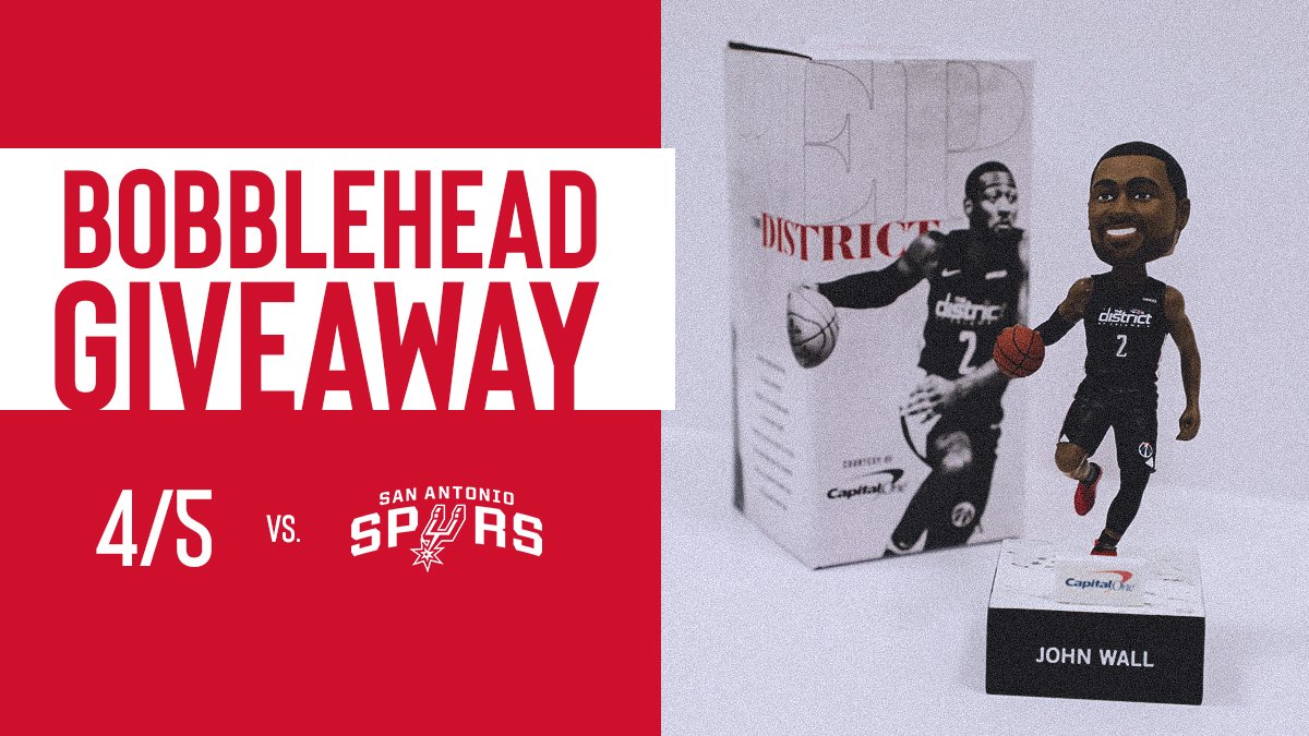 Be there for Friday's #WizSpurs to receive a limited edition John Wall bobblehead!
🎟 » http://bit.ly/2_5f | Pres. by @CapitalOne