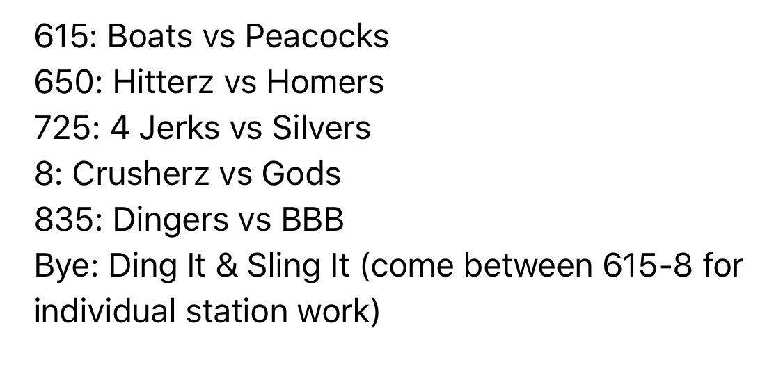 BrentH7's tweet photo. Tonight’s hitting competition schedule #CCABB https://t.co/xjelamLHpM