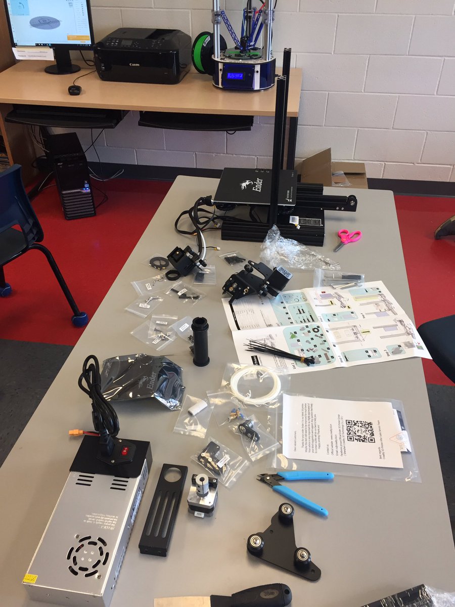 PowersGr5's tweet photo. We had a absolutely fantastic April Fools Day! Grade 6’s received this brand new 3D Printer! And that’s no joke!!😃Now I get to do my favourite thing Tinker! #readinstructions #step1 #lotsofpieces @ElizabethParkEl @NLESDCA @mmelee5 https://t.co/xL57q98StJ