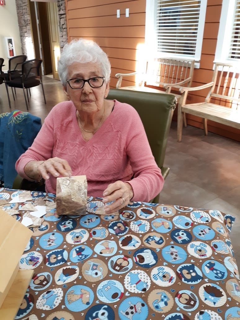 HeartisConroe's tweet photo. Eleanor aka "the crafting queen" is at it again. She loves sewing &amp; painting and anything creative. https://t.co/U4x3RDMNOs