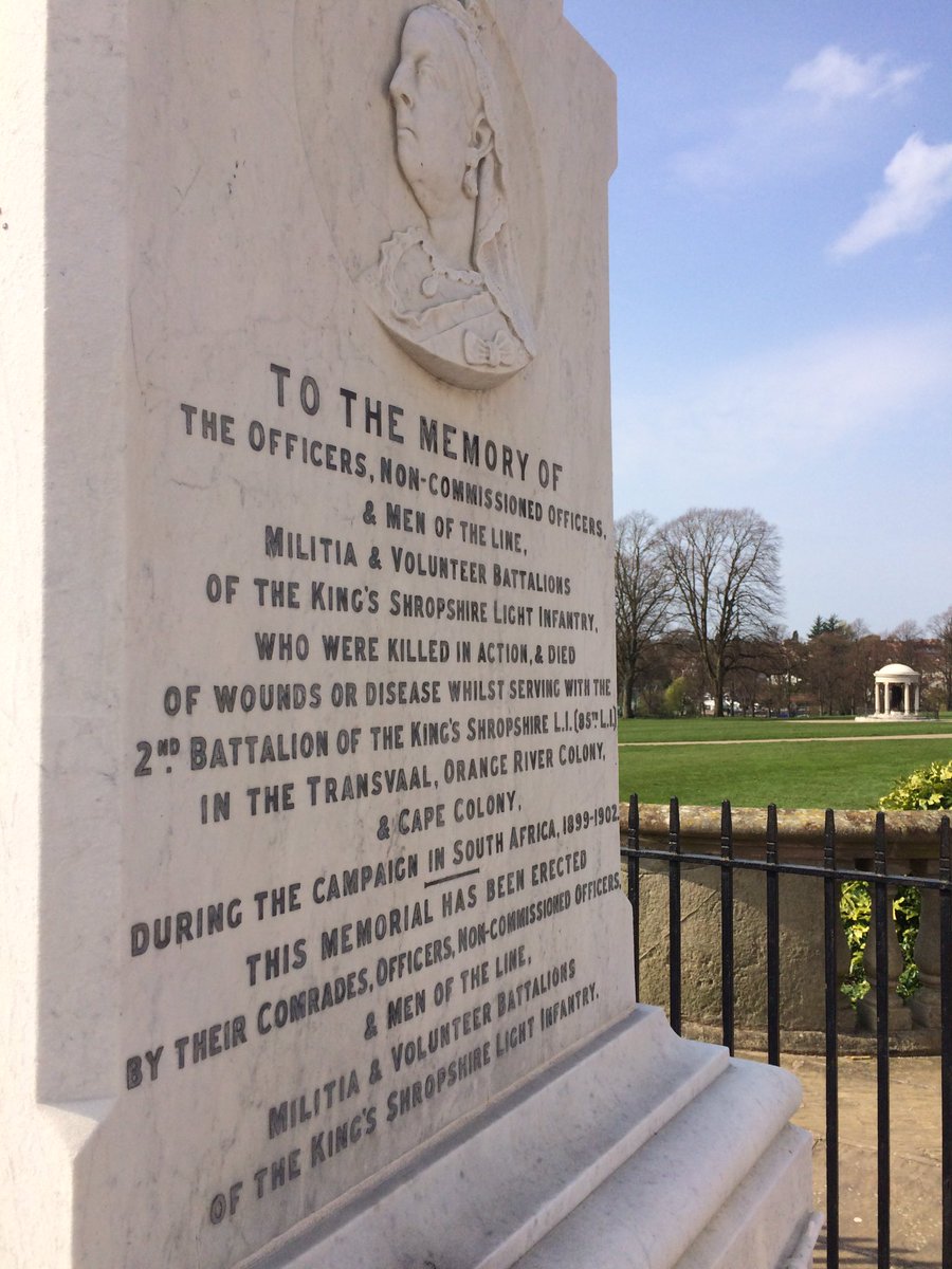 legin_snevets's tweet image. Spring sun and blue skies over the #KSLI memorial to those of the South African campaigns with the 14-18 and 39-45 in the background. #ww1  #ww2 #Shropshire