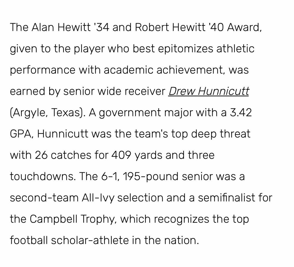 hunnicutt81's tweet photo. Really proud of Drew this weekend at the Dartmouth Football Banquet:) https://t.co/tcnZFeXKwO