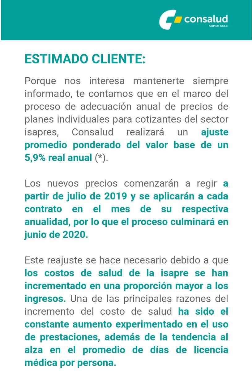 altoisapres's tweet photo. Si recibes este correo de #isapre #consalud, tu plan de salud subirá este año.
Evita el alza escribiendo a contacto@altoisapres.cl https://t.co/qm1UlbEsad