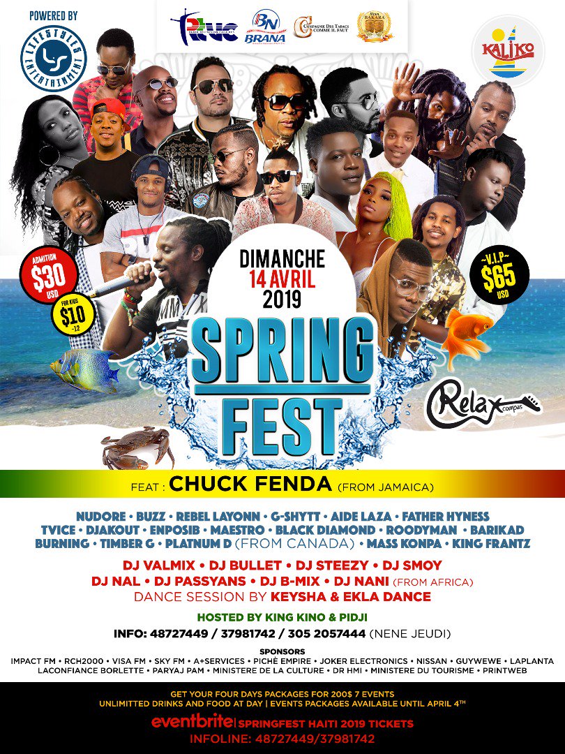 Haiti get ready!! I chuck fenda will be there on April 14th for #SpringFest...  
The fyah will be #Hot
#Bethere
