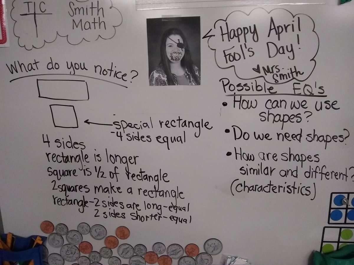 christysmith4th's tweet photo. Our math thinking at the beginning of the unit and a little April Fool's fun. #studentsguidingthelearning #laughteralways https://t.co/cMbbLChi4l