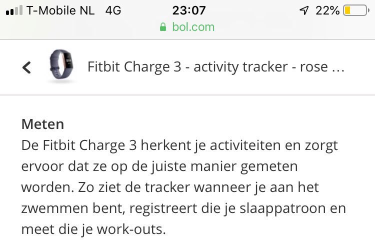 “Zo registreert die je slaappatroon en meet die je workouts”?

Ik zie appende mensen dit ‘persoonlijk voornaamwoord’ weleens gebruiken, maar voor copy vind ik het toch een beetje te straat, <a href="/bol_com/">bol</a>... Doe dan ‘ie als het vlot moet 😎

#copykoppie