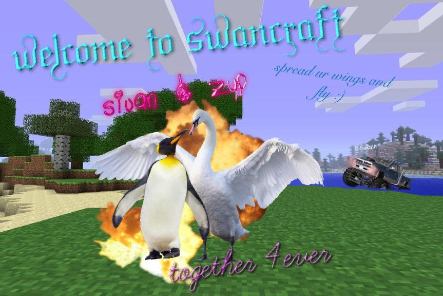 SwanCraftMC's tweet photo. New spawn. Much hard work. Very strong. Hype hype #swancraft #minecraft #holiday #loveisforever https://t.co/nuDXJFTX4b
