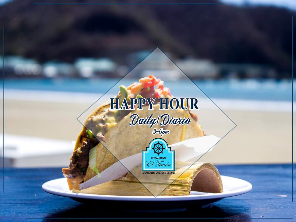 RestSan's tweet photo. New HAPPY HOUR Menú, you can order from 3 to 6pm every day!

#eltimonrestaurant #fishfood #beachlife #beach #surf #sunset #bayu #nature #sanjuandelsur #discover #nicaragua #tour #tourist #traveling https://t.co/1Yv2ol02QY