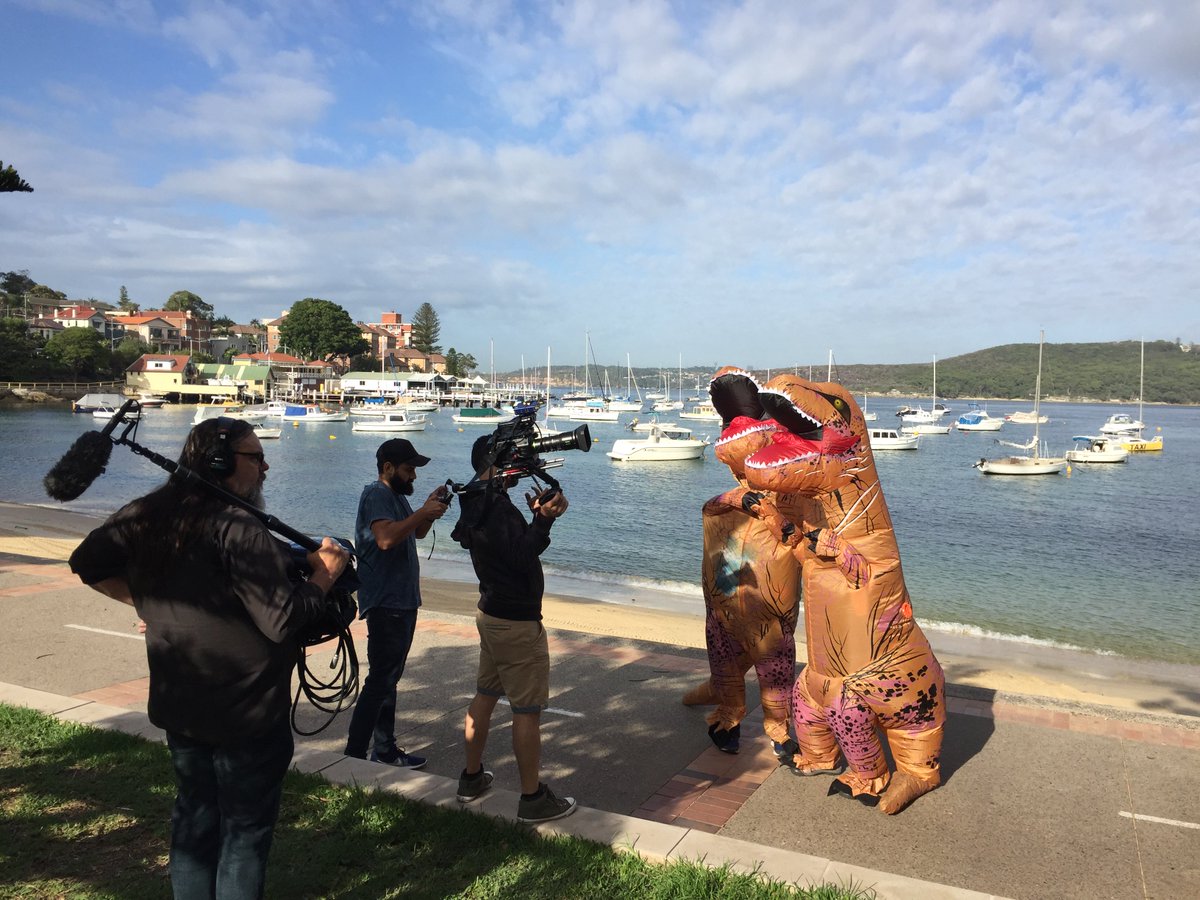 warringah19's tweet photo. Proud to welcome some special guests from @theprojecttv to our outing at Manly Wharf last Thurs!  Watch tonight (Tuesday) at 6:30 to decide which is dodgier - #tonysauruswrecks's dancing or singing. #WarringahVotes #warringah #warringahdinosaurs #auspol #votetonyout #timesuptony https://t.co/neRllM5vgM