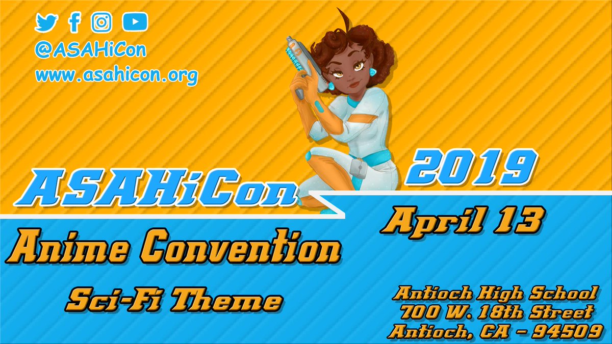 ASAHiCon's tweet image. ASAHiCon 2019 is only 12 days away! There will be plenty of art to buy, games to play, and delicious food to eat! Get your cosplay on as this year's theme is Sci-Fi! We hope to see you there!