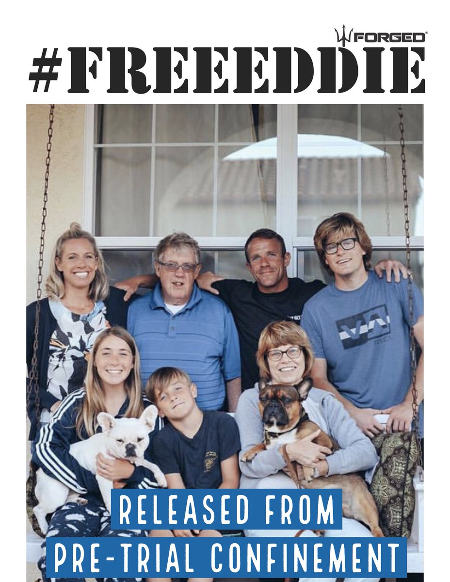 forgedclothing's tweet photo. #FREEEDDIE UPDATE - According to American Military News, “Accused Navy SEAL Chief Eddie Gallagher has been moved from the brig to less-restrictive barracks at Marine Corps Air Station Miramar in San Diego at the request of President Donald Trump.” #justiceforeddie #LLTRB https://t.co/5BY9wURqzE