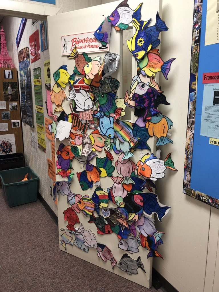 Reesebe12's tweet photo. You could say I got “fished” today for Poisson d’avril. Can’t wait to see who the winning class is! #cfwl #cfmsrocks #mightycardinals #poissondavril 🐠 https://t.co/fhrYmvLnLS