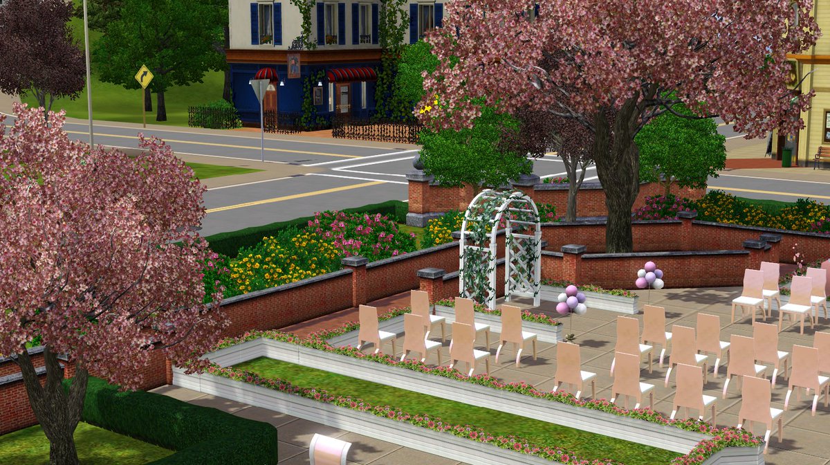 simcowplant's tweet photo. Experimenting with wedding venues for my soon-to-be-married Sims... #TheSims3 #Sims #TheSims #Sims3 #ShowUsYourBuilds https://t.co/SroO6EWUCh