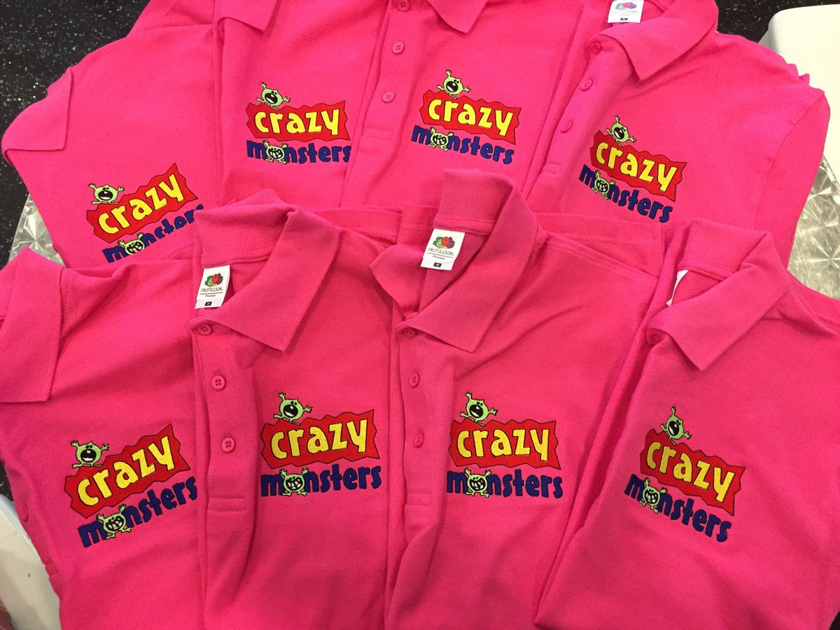 CorasEmbroidery's tweet photo. Good evening all. Just delivered this lovely order at the weekend to #CrazyMonsters #blandford Lovely new business owners that took over at beginning of January 2019. #workwear #uniform #dorsetmum #smallbusinessowner #lovemyjob #dorsetwork #dorsetteam #fuchsia #standout https://t.co/weS1LZui6s
