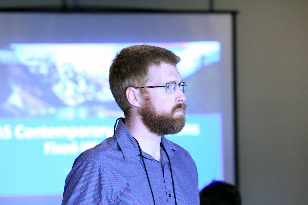 waterenvtech's tweet photo. "The biggest advantage for fixed wings is their ability to cover larger areas. This is mostly because they fly faster &amp; more efficiently than multi-rotors," says WET engineer, Stephen, in his presentation at @MAGIP_MT 2019 Big Sky GeoCon Conference. @Wingtra @sensefly #drone #UAV https://t.co/On79Nizf37