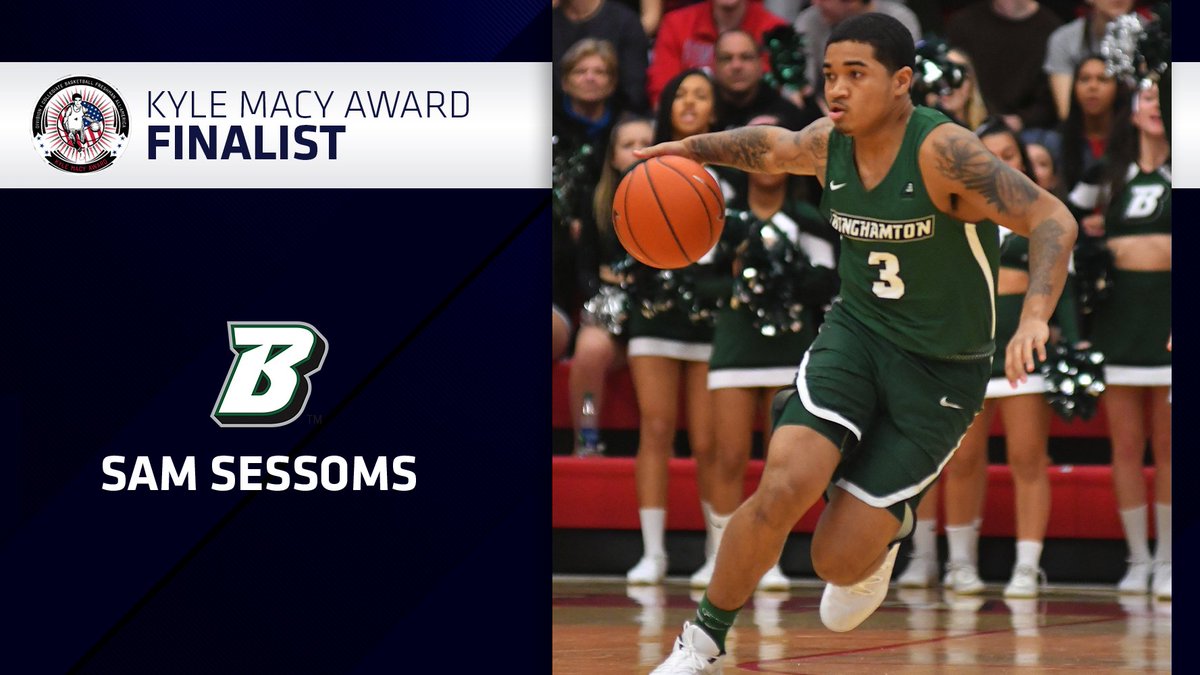 AEHoopsNews's tweet image. Congrats to #AEHoops Rookie of the Year, Sam Sessoms of @BinghamtonMBB on being named a finalist for @collegeinsider's Kyle Macy Award and to the 2019 Kyle Macy Freshman All-America Team! #AEHoops