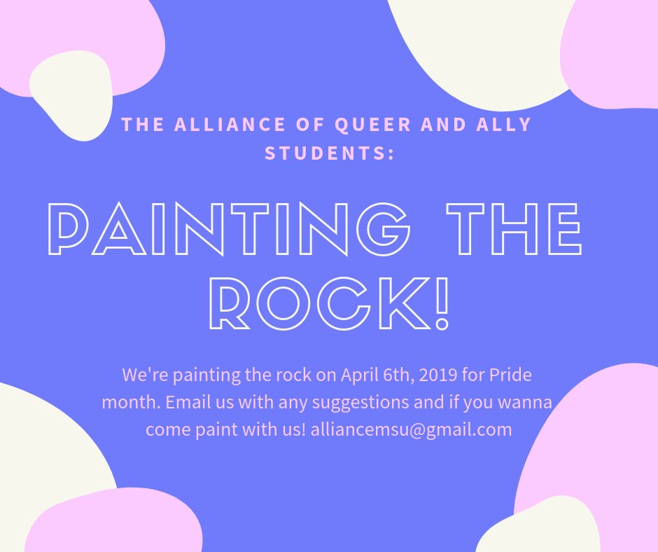 AllianceMSU (@alliancemsu) on Twitter photo We’re painting the rock this Saturday! Comment below if you wanna join in or what you think we should paint! We’re painting the rock this Saturday! Comment below if you wanna join in or what you think we should paint!