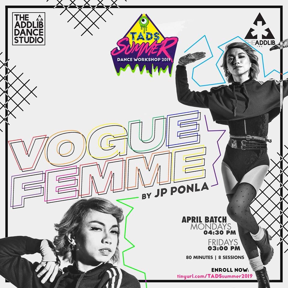 jponla's tweet photo. See you this FRIDAY (3pm) for the 2nd session of #VogueFemme π
At @TADSph
#TADSSummer2019 #YourBestSummer https://t.co/FXdgvcP86y