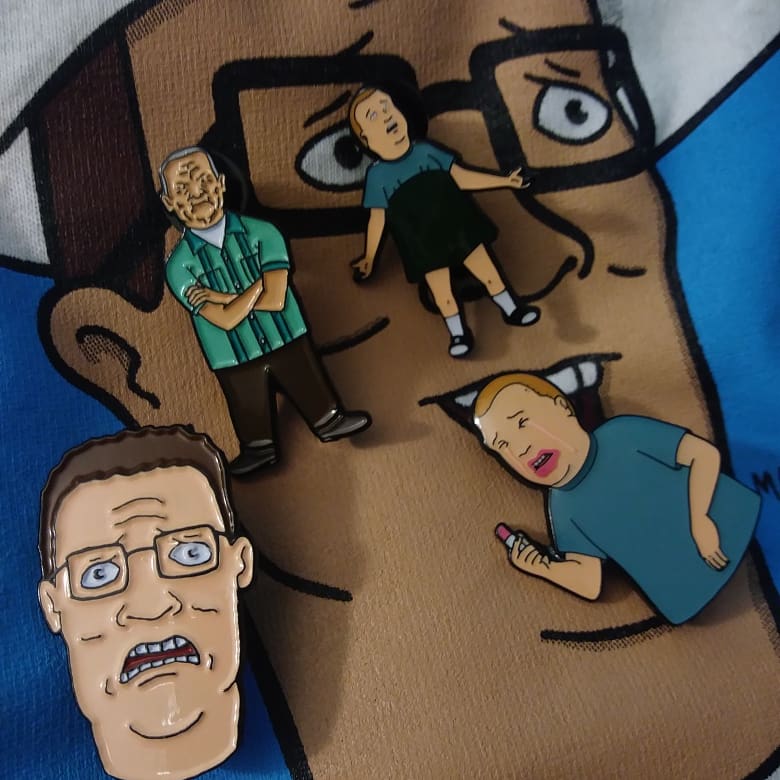 NDTalbert's tweet photo. Got my awesome (licensed) king of the hill pins finally from Rockin Pins! Get yours while these are limited!! 😁❤
https://t.co/R19wdnTkSQ 
@MikeJudge #kingofthehill #mikejudge #beavisandbutthead #hankhill #memes https://t.co/nlUA90AnAv