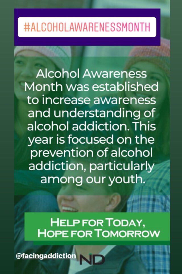 newdirectionsoh's tweet photo. April is #AlcoholAwarenessMonth2019 & this year the theme is #HelpforTodayHopeforTomorrow.
This also goes along with #TeenHealthWeek. Throughout the month, we’ll be highlighting facts about the dangers of alcohol & ways to help prevent youth getting addicted. @FacingAddiction https://t.co/kGrn346vcJ
