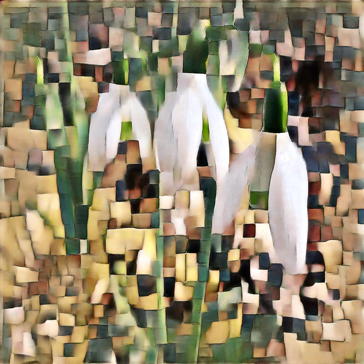 NeuralBricolage's tweet photo. Snowdrop Quadratum develops by backpropagation in latent space and blooms once a year on Apr 1st
#surrealBotany #meanestSquaredErrors #neuralBricolage https://t.co/kdfSBSTRwO