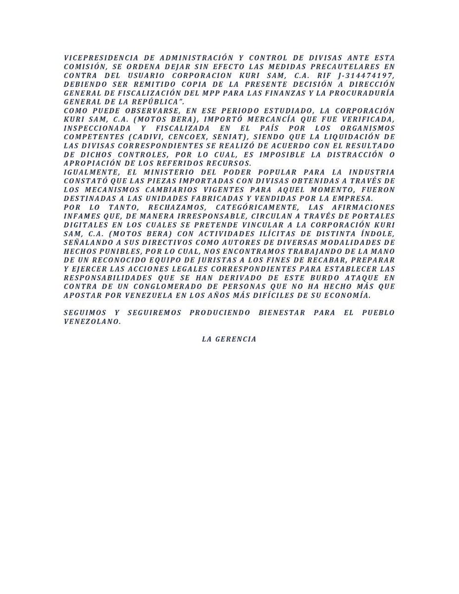 A la opinión pública en General