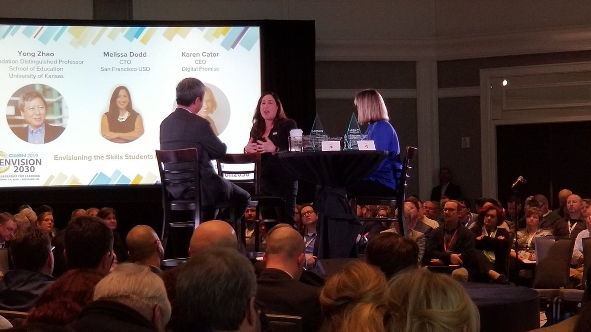 PeteJust's tweet photo. Fun &amp; informative @CoSN opening session...be...@YongZhaoEd "Don't try to turn kids into what they can't be... Roses, tulips, each unique &amp; brings its own " #envision2030 #CoSN2019 https://t.co/hVbGR2Mmu8