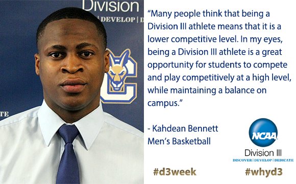rooathletics's tweet photo. Junior men's basketball student-athlete Kahdean Bennett explains what the D-III experience means through his eyes, as today begins NCAA D-III Week! #D3Week #whyd3 https://t.co/GNcV3bpiia