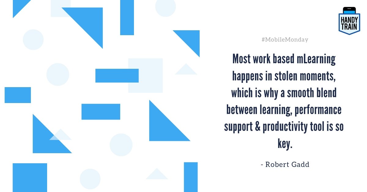 bit.ly/2O6yDBM
#mlearning #MobileMonday #TrainWithHandyTrain