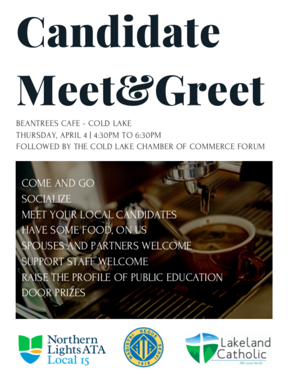 Don't forget to mark your calendars for this excellent opportunity to meet your candidates!
<a href="/ATALocal30/">Lakeland Local 30</a> <a href="/albertateachers/">Alberta Teachers' Association</a> #abvote #vote4kids