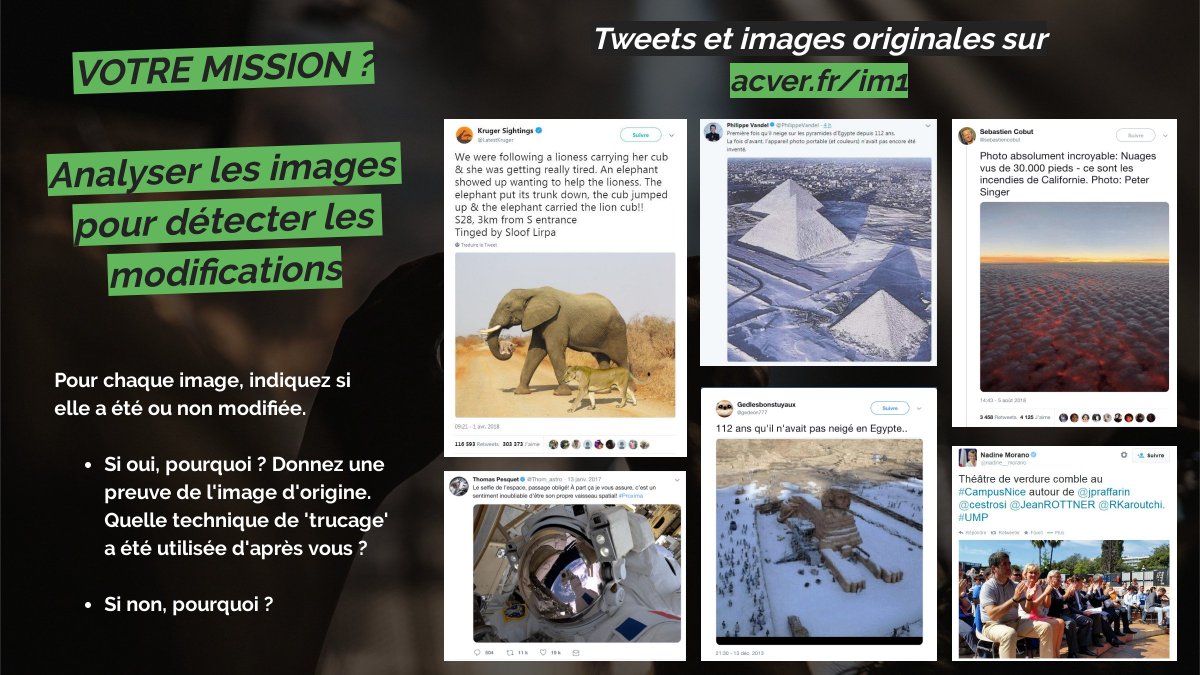 Soycool0's tweet photo. En ce jour de #FactCheckingDay 🔎, c'est l'occasion de revenir sur quelques cas d'école analysés hier en formation #EMI avec les profs docs T2. Objectif : déterminer si les images qui illustrent ces tweets ont été modifiées et/ou sorties de leur contexte… [1/6] https://t.co/h4Wkd4L7hR