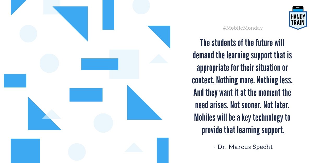 #MobileMonday #TrainWithHandyTrain #mlearning  
bit.ly/2O6yDBM