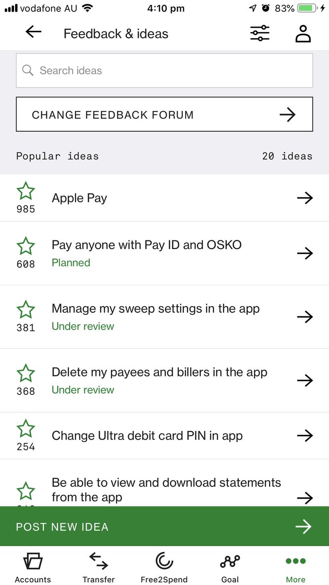 Ubank Ubank Twitter - not only did we fix a little bug and update a few designs but you can now leave feedback share ideas and vote on other ideas directly from our