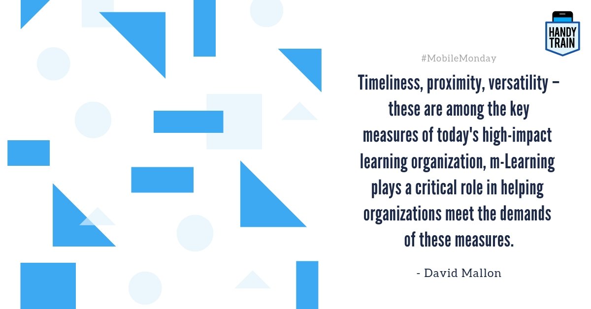 #MobileMonday #mlearning #TrainWithHandyTrain 
bit.ly/2O6yDBM